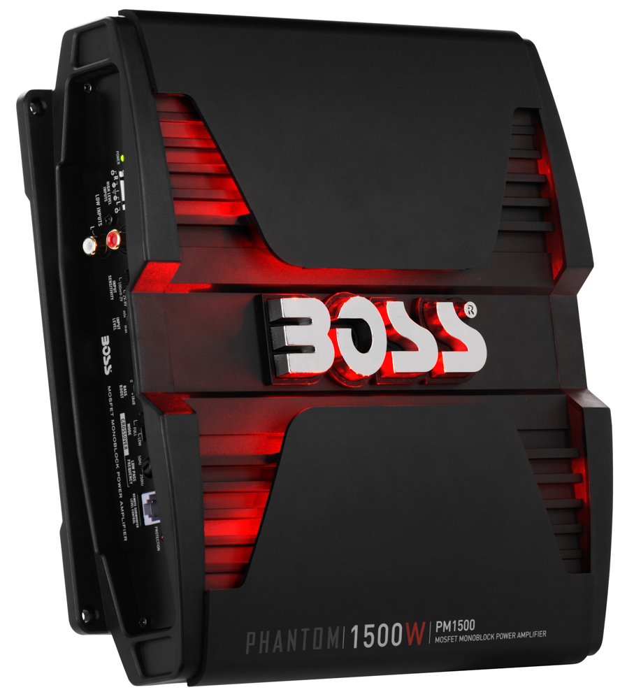 Boss Audio PM1500 Phantom 1500-Watt Monoblock, Class A/B 2 to 8 Ohm Stable Monoblock Amplifier with Remote Subwoofer Level Control