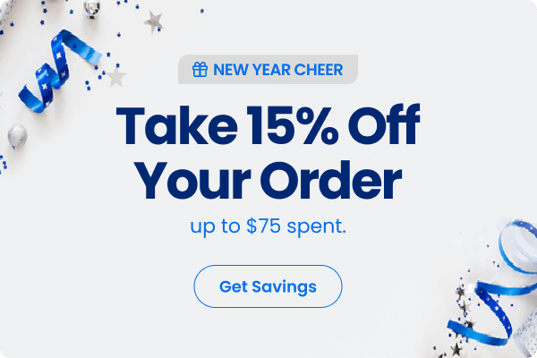 New Year Cheer: 15% off Your Order up to $75 spent