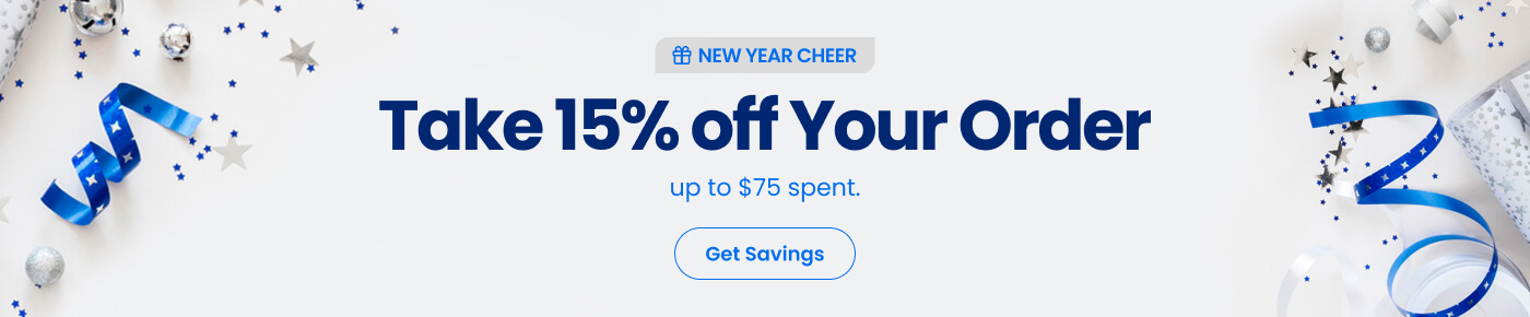 New Year Cheer: 15% off Your Order up to $75 spent