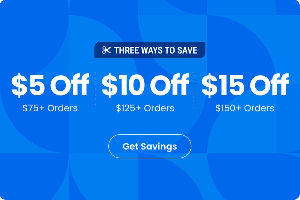 $5 Off $75, $10 Off $125, or $15 Off $150 Orders