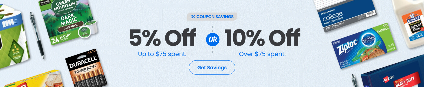 5% Off up to $75 or 10% Off Orders $75+ (up to $250 spent)