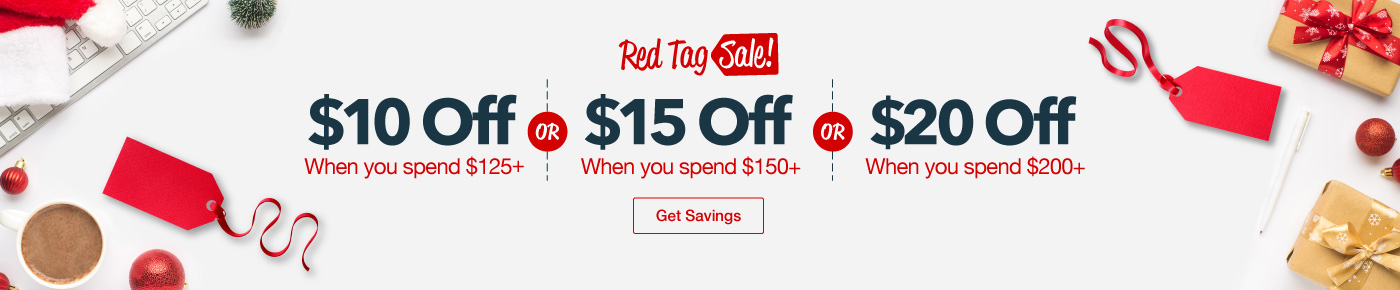 Red Tag Savings: $10, $15 or $20 Off
