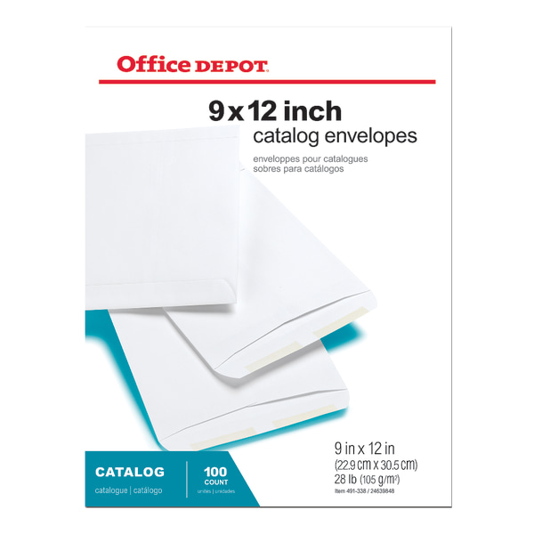 Catalog Envelopes, 9" x 12", White, Box Of 100