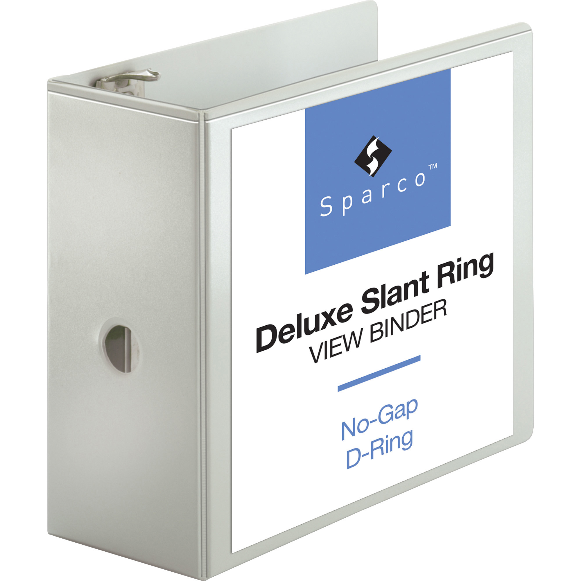 Sparco Deluxe 5" 3Ring View Binder, Letter Size, Slant Ring, White