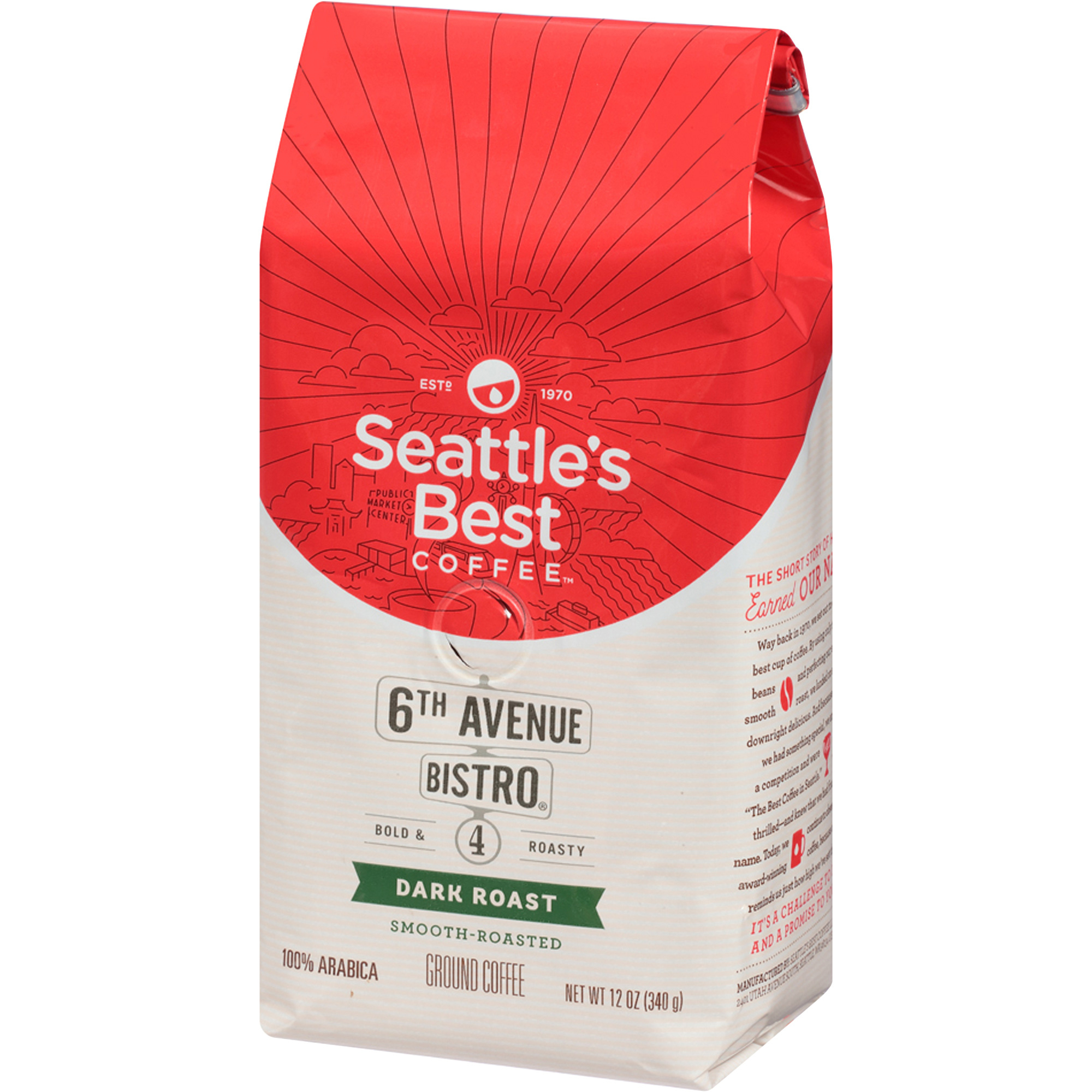 Seattle's Best Coffee 6th Avenue Bistro MediumDark Rich Whole Bean