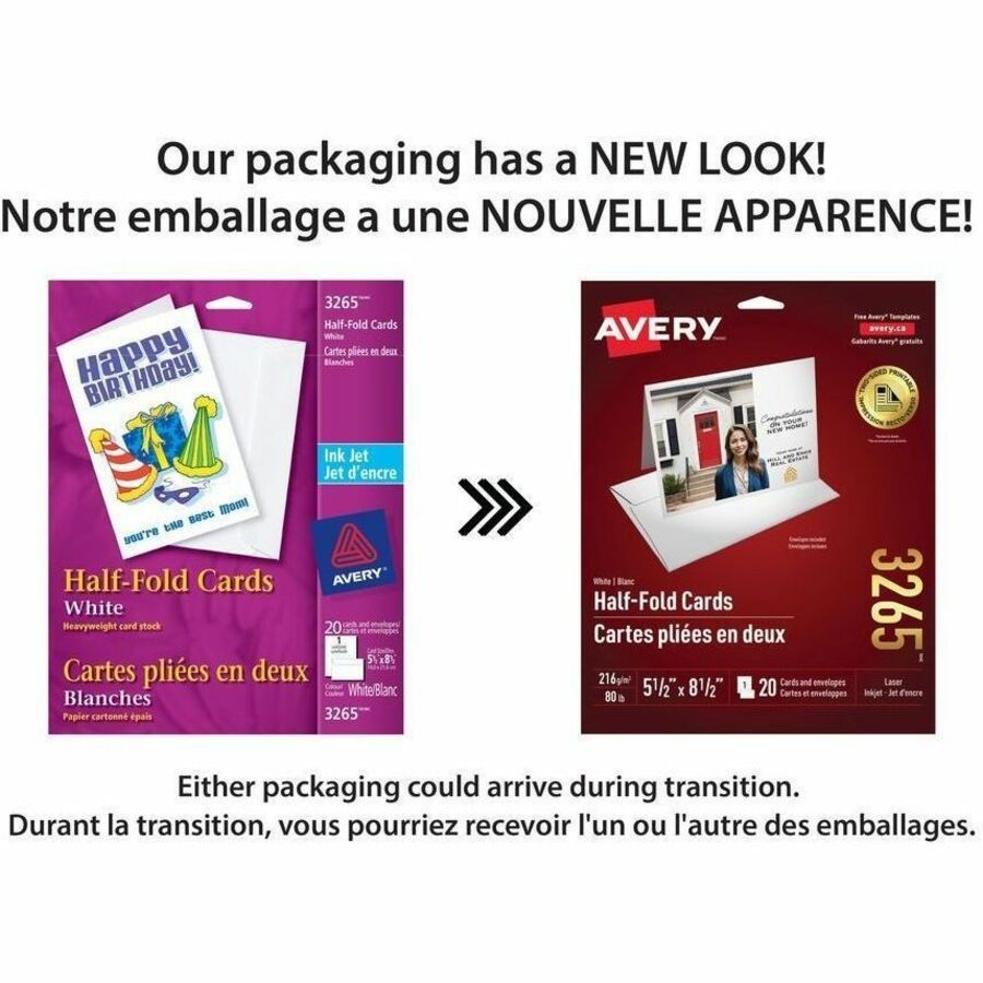 Avery Printable Greeting Cards, Half-Fold, 5.5