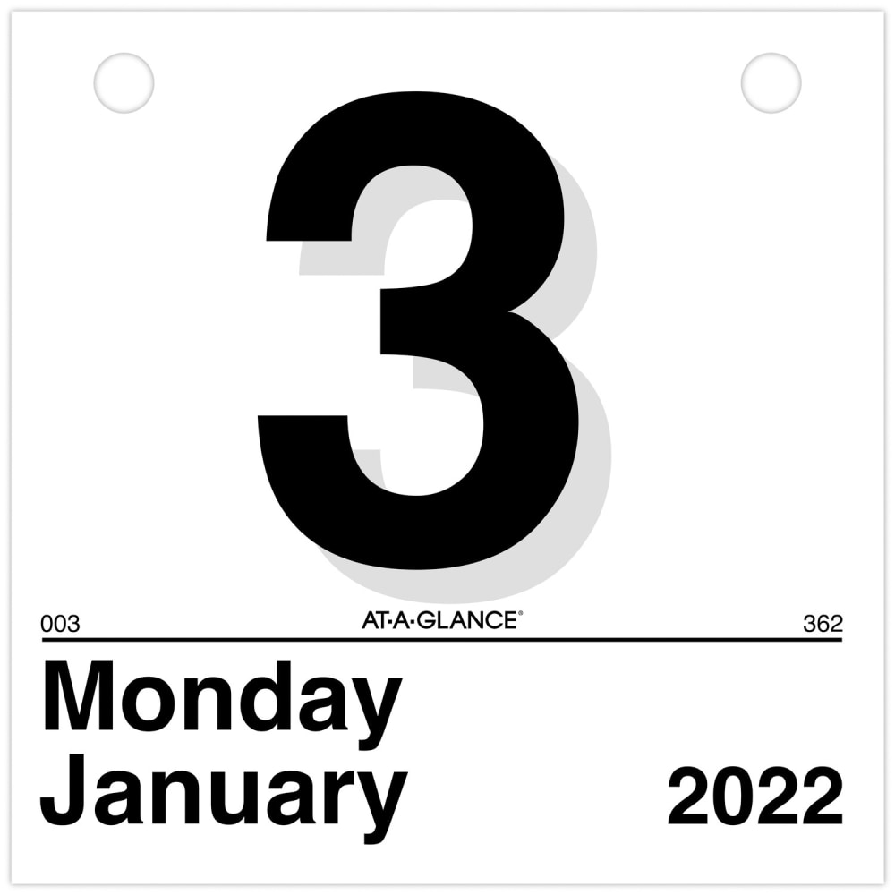 AT A GLANCE Today Is Daily Wall Calendar Refill 6 X 6 January To 
