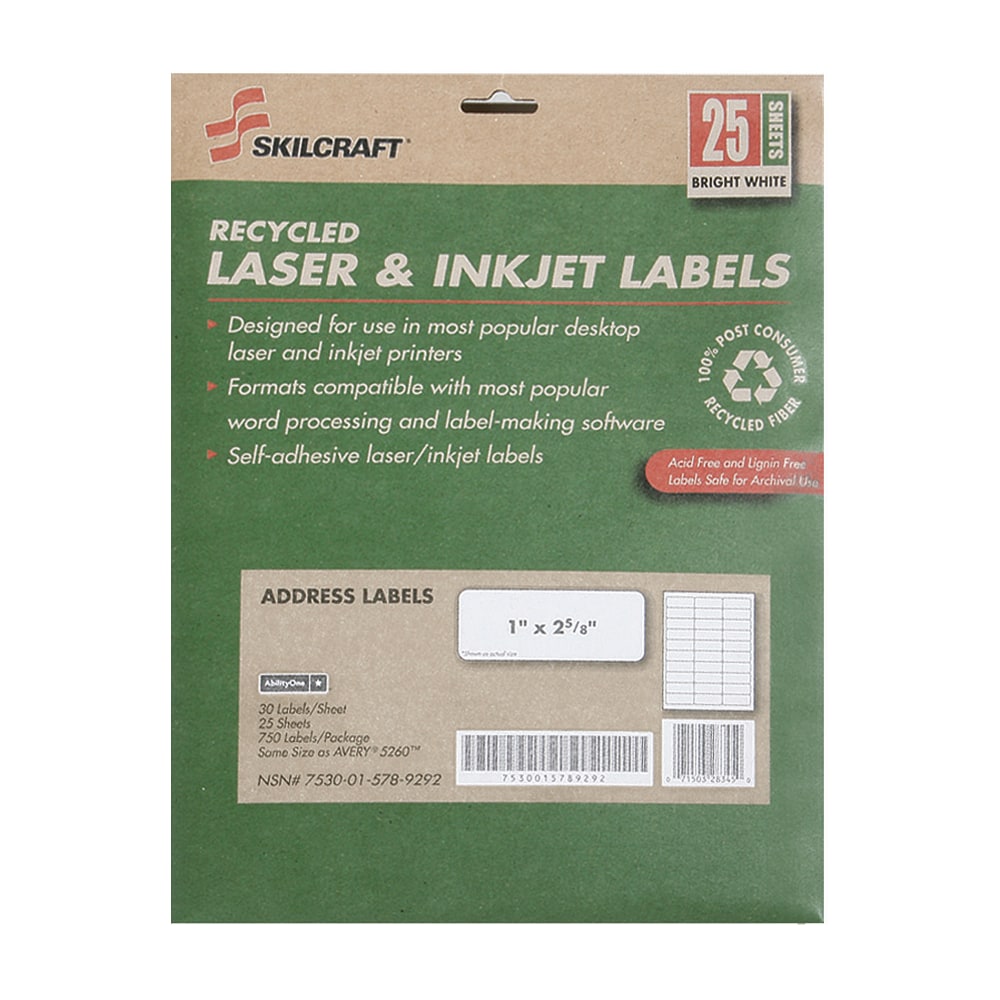 MyOfficeInnovations Laser/Inkjet Address Labels 1" X 2 5/8" Clear 30 Labels/Sheet 575748