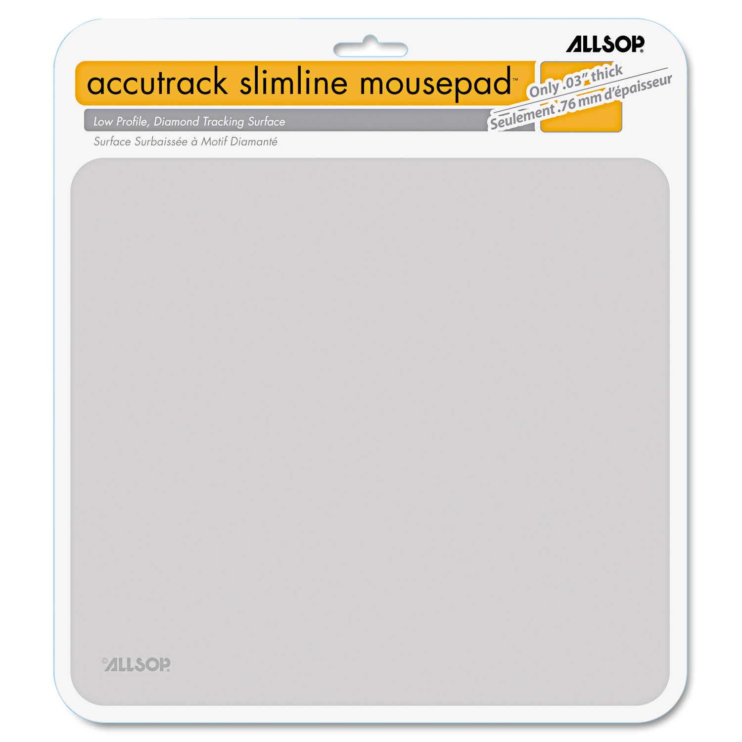 Allsop Accutrack Slimline Mouse Pad, 8.75 x 8, Silver