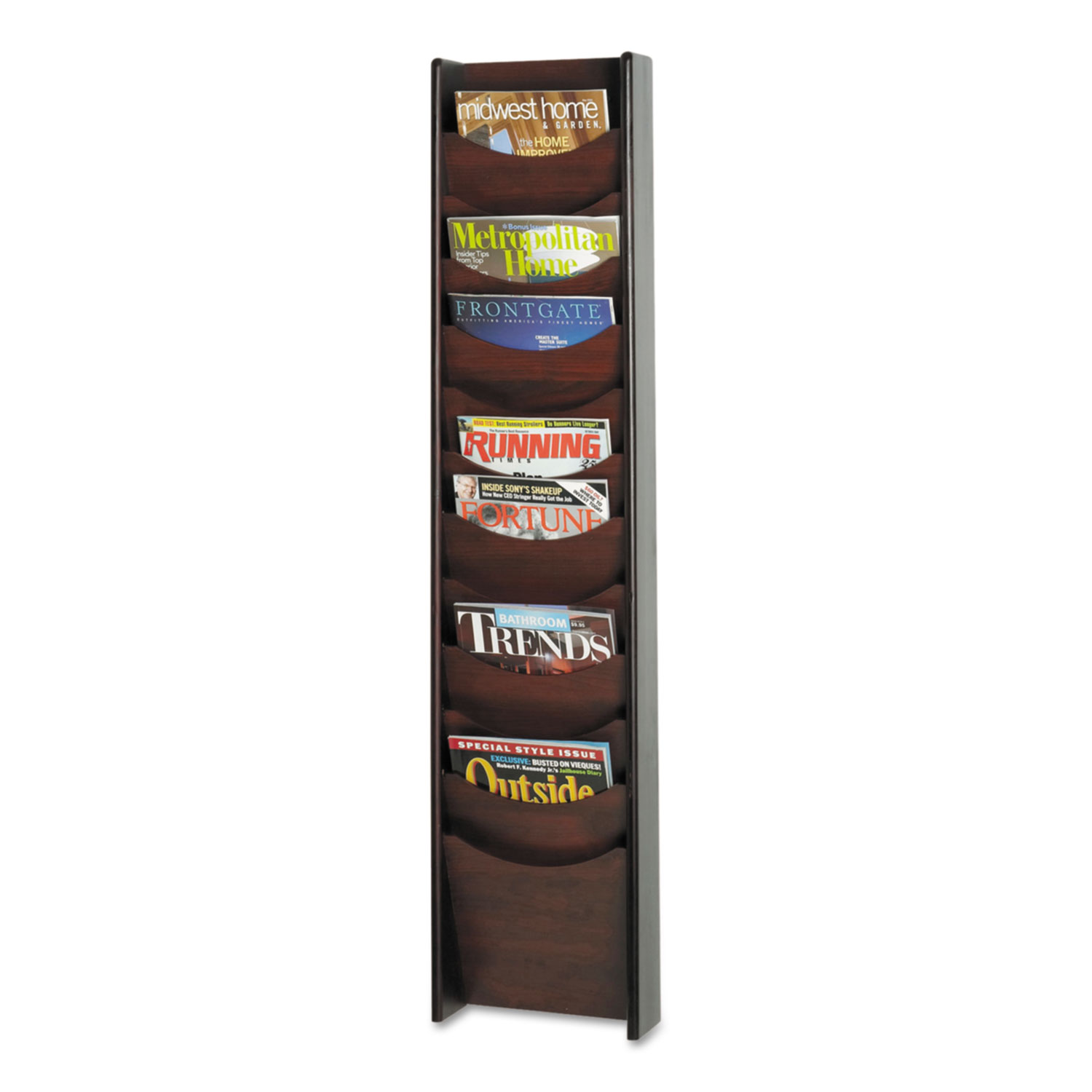 Safco Solid Wood WallMount Literature Display Rack, 11.25w x 3.75d x
