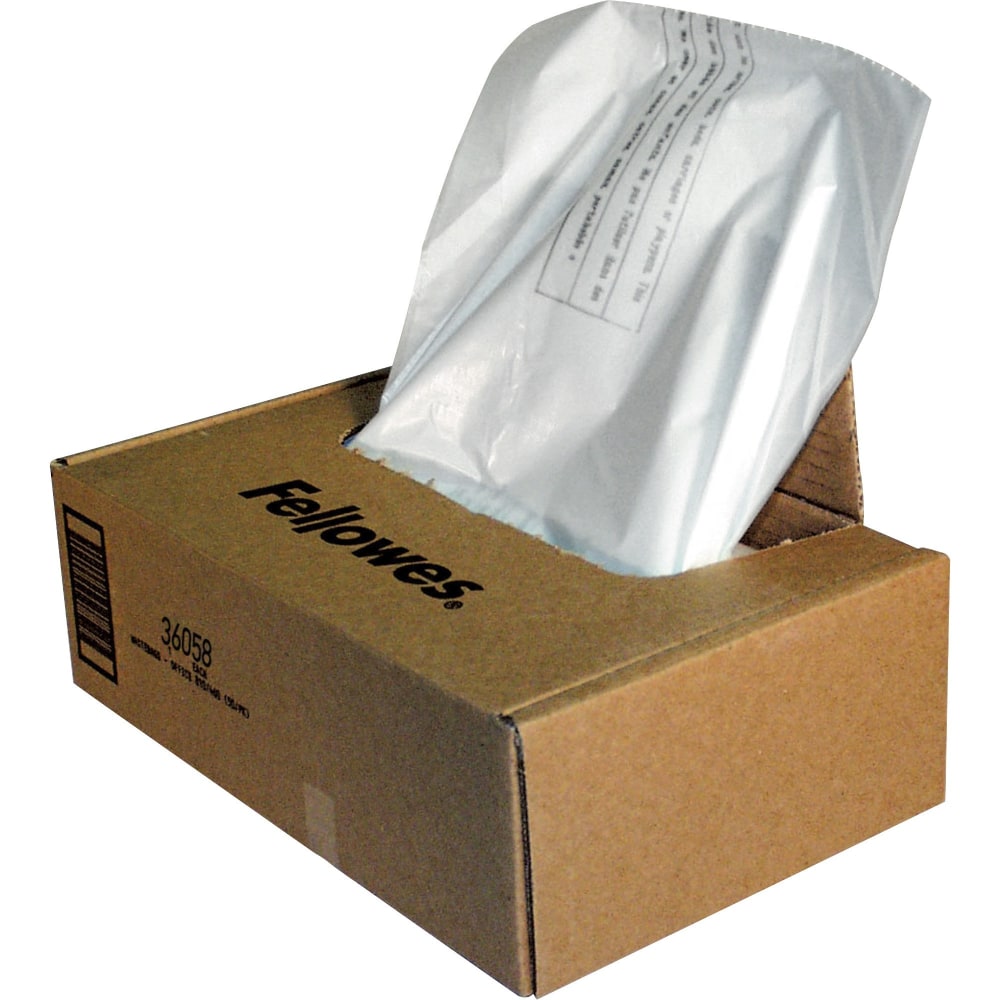 Fellowes Powershred Waste Bags, 3605801, White, Carton Of 50 Bags ...