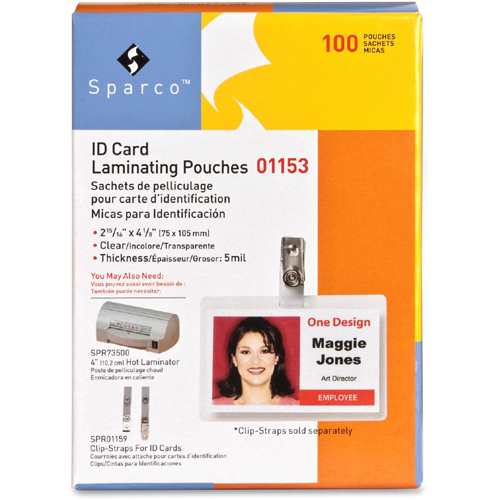 500 Pack 7 Mil Hot Laminating Pouches - ID Size (2-9/16" X 3-3/4") - Clear Glossy, Rounded Corners, By Oregon Laminations
