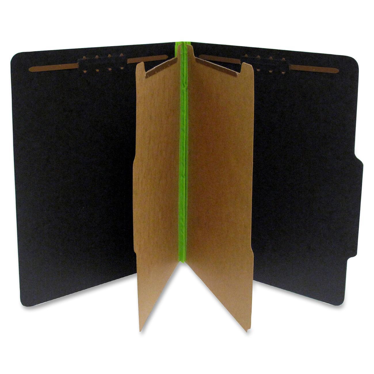 S J Paper Black/Lime Green Pressboard Classifcation Folders
