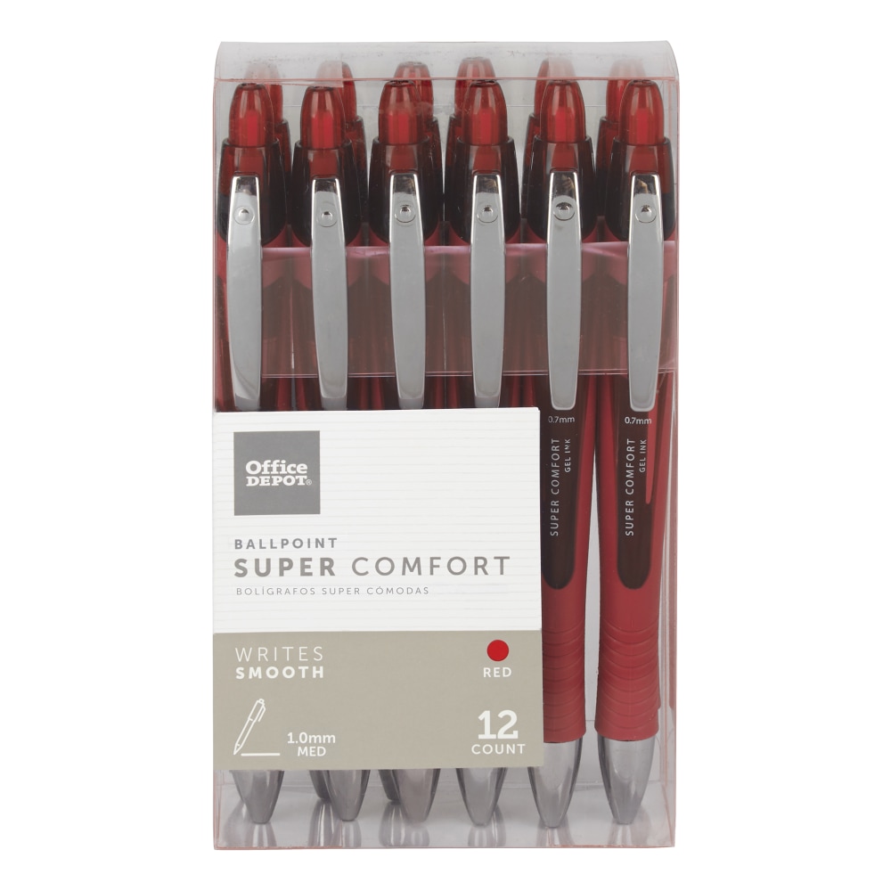 Super Comfort Grip Retractable Ballpoint Pens, Medium Point, 1.0 mm