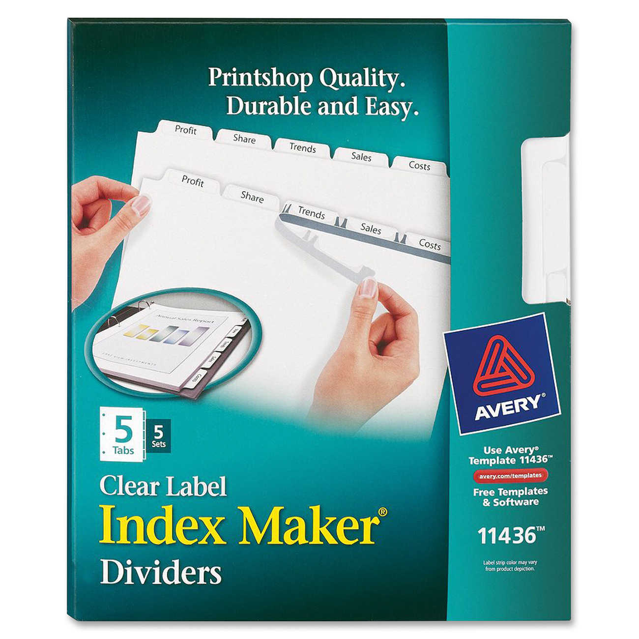 Avery Clear Label 5-Tab Index Maker Dividers