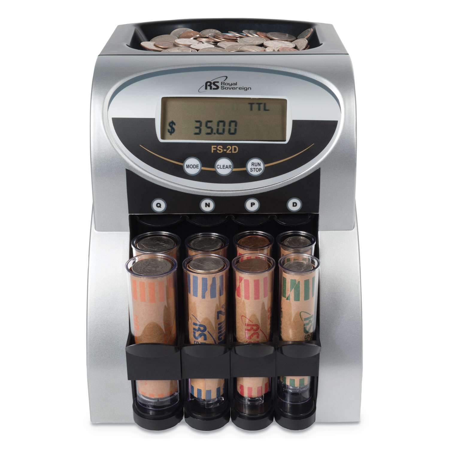 Royal Sovereign Fast Sort FS2D Digital Coin Sorter, Dimes, Nickels