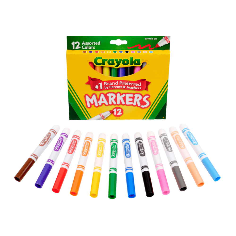 Crayola Broad Line Markers, Assorted Classic And Bright Colors