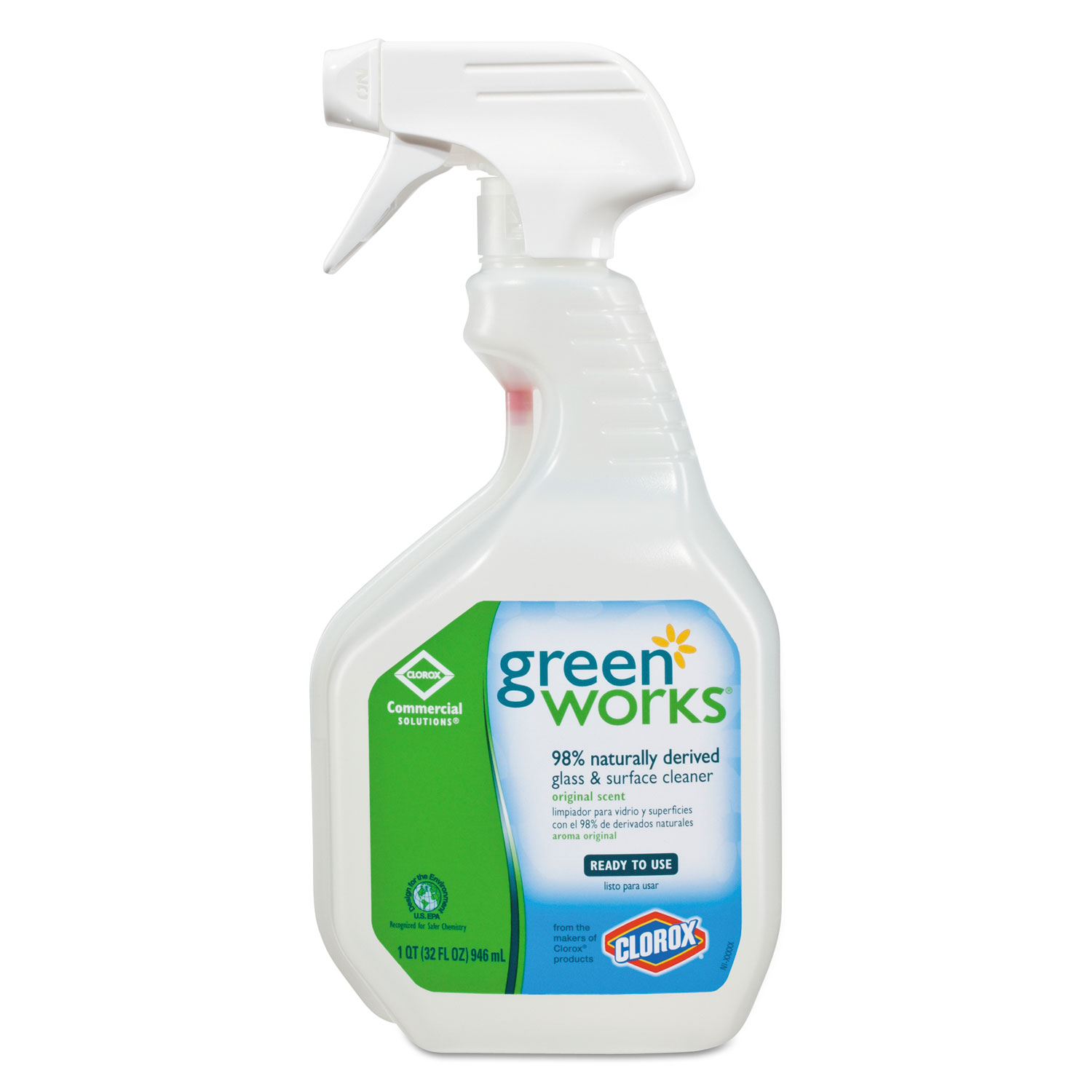 Green Works Glass and Surface Cleaner, Original, 32 oz Smart Tube Spray