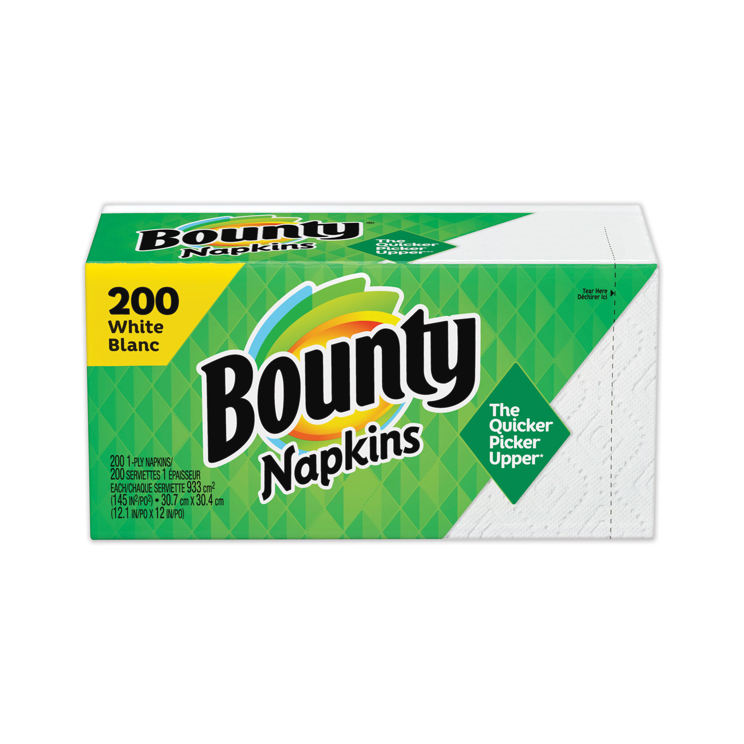 Bounty Quilted Napkins, 1Ply, 12 1/10 x 12, White, 200/Pack