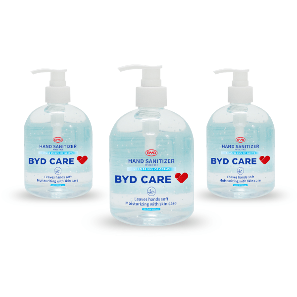 BYD Care Moisturizing Hand Sanitizer, FragranceFree, 16.9 Oz, Case of