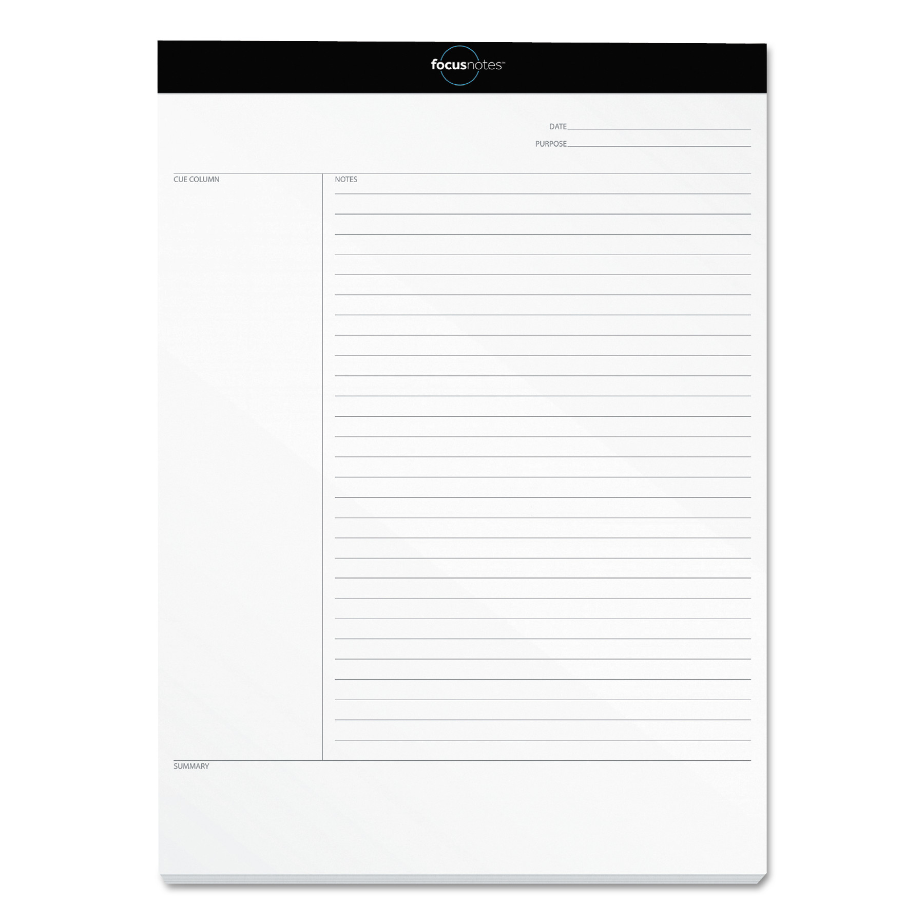 TOPS FocusNotes Legal Pad, Meeting Notes, 8.5 x 11.75, White, 50 Sheets