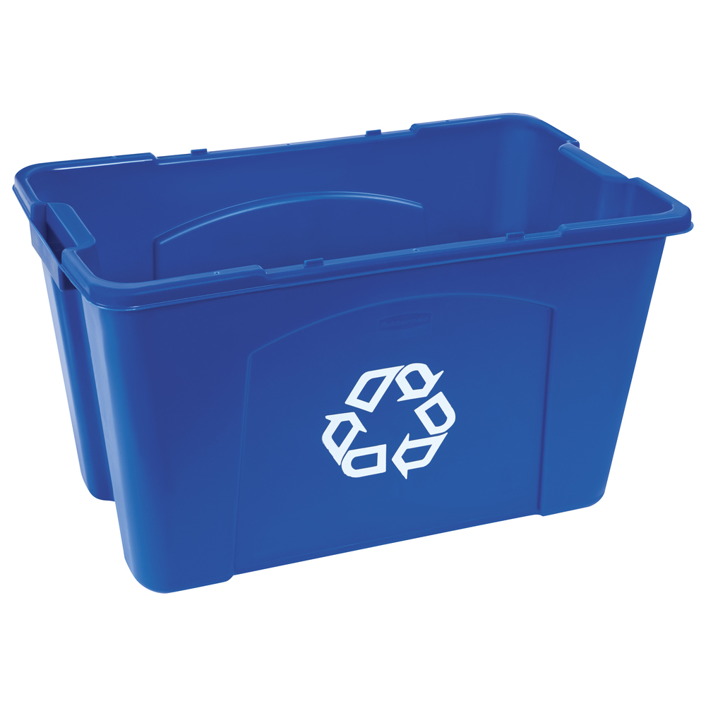 Rubbermaid Tote Bin Recycling Container 18 Gallon, Blue