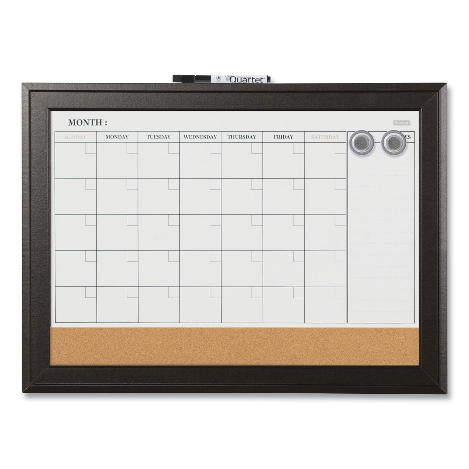 Quartet Home Decor Magnetic Combo Dry Erase With Cork Board On Bottom 