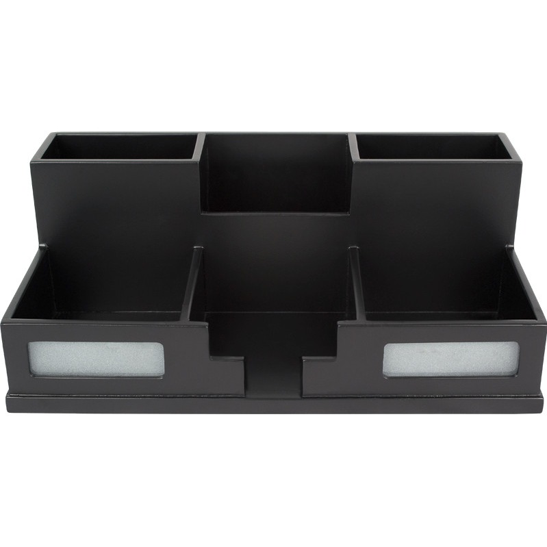 Victor Midnight Black Desk Organizer with Smartphone Holder, 6