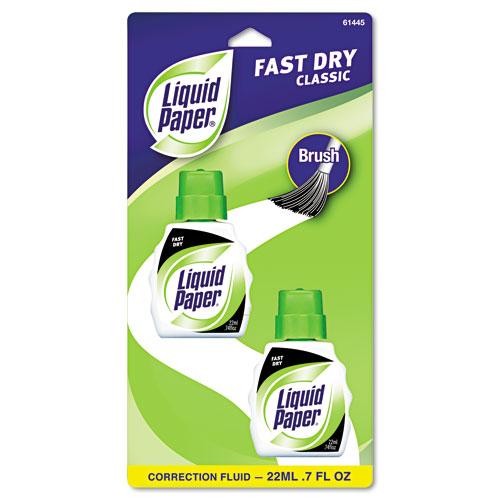Liquid Paper Fast Dry Classic Correction Fluid, 22ml Bottle, White, 2