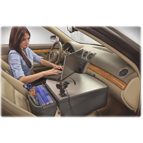 AutoExec Car Desk with Laptop Mount, Supply Organizer, Gray ...