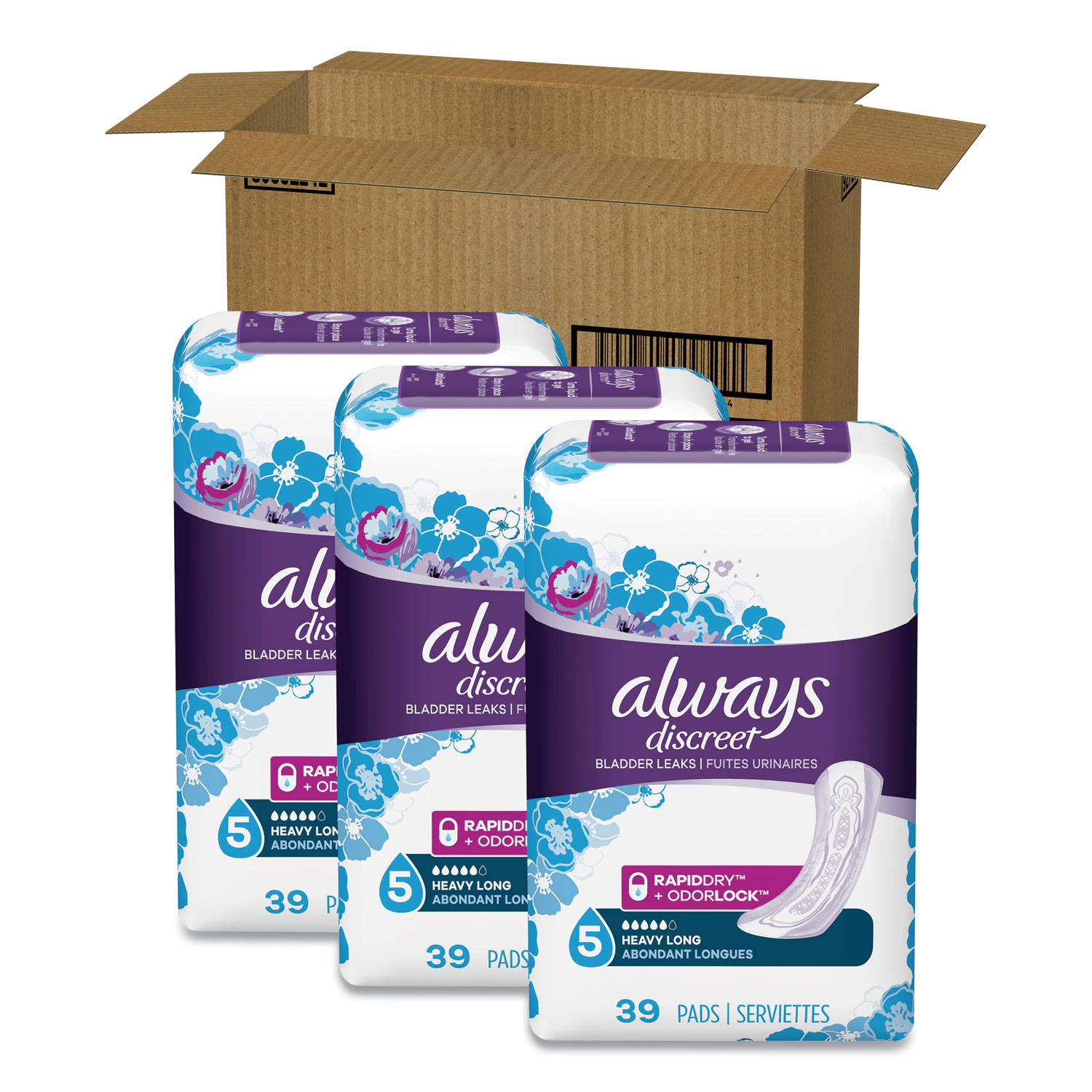 Always Discreet Sensitive Bladder Protection Pads, Heavy Absorbency
