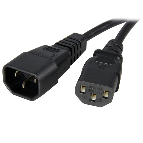 StarTech.com 3 ft 14AWG Computer Power Cord Extension - C14 to C13 Power Cable StarTech.com 3 ft 14AWG Computer Power Cord Extension - C14 to C13 Power Cable