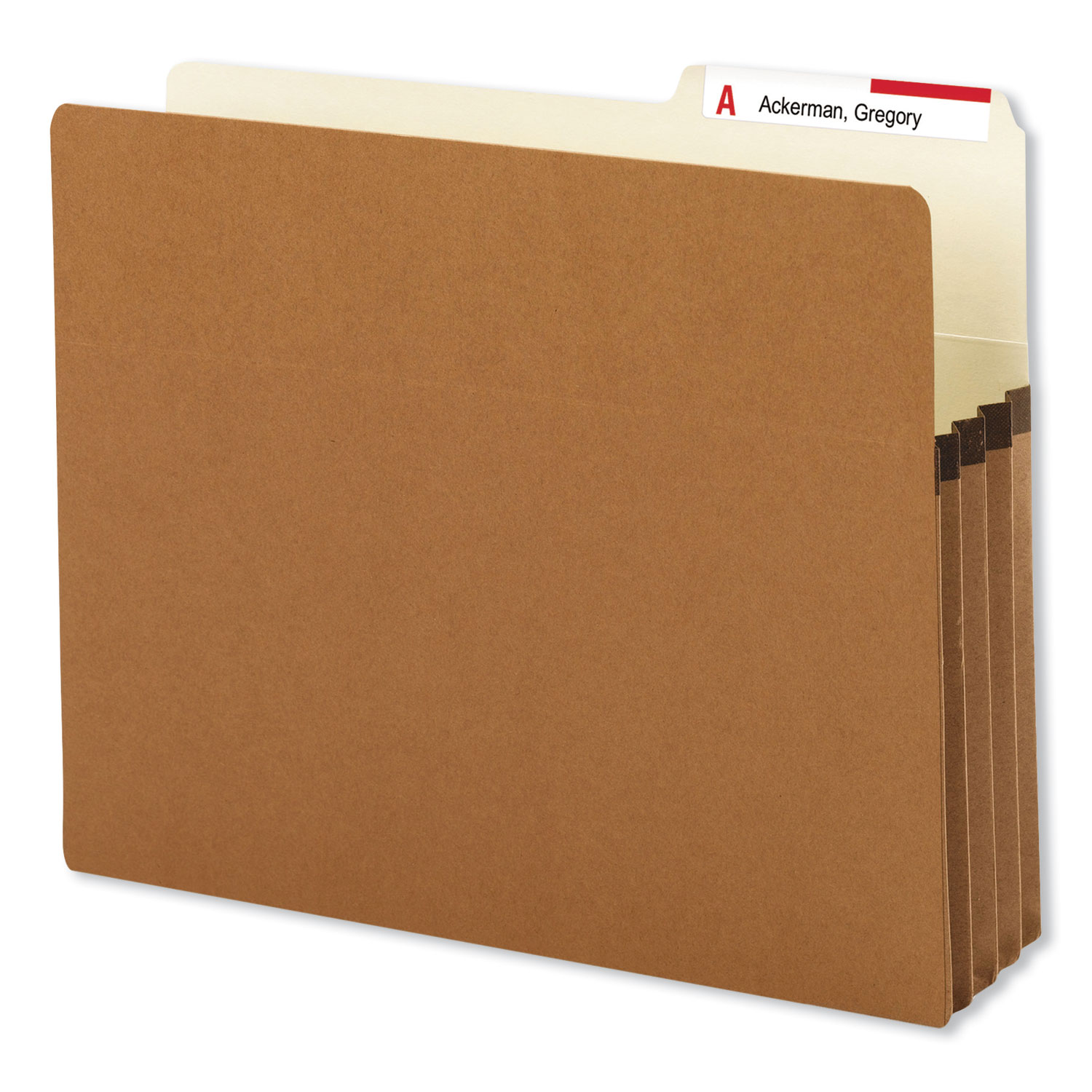 Smead Redrope Drop Front File Pockets with 2/5Cut Guide Height Tabs, 3.5" Expansion, Letter