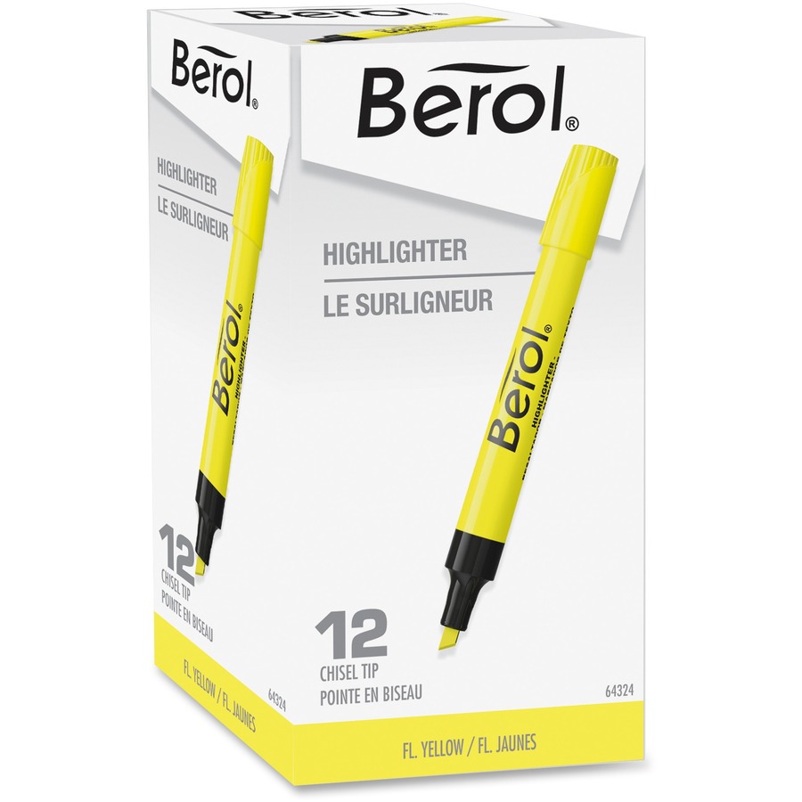 Berol by Eberhard Faber 4009 Highlighters, Fluorescent Yellow, Box