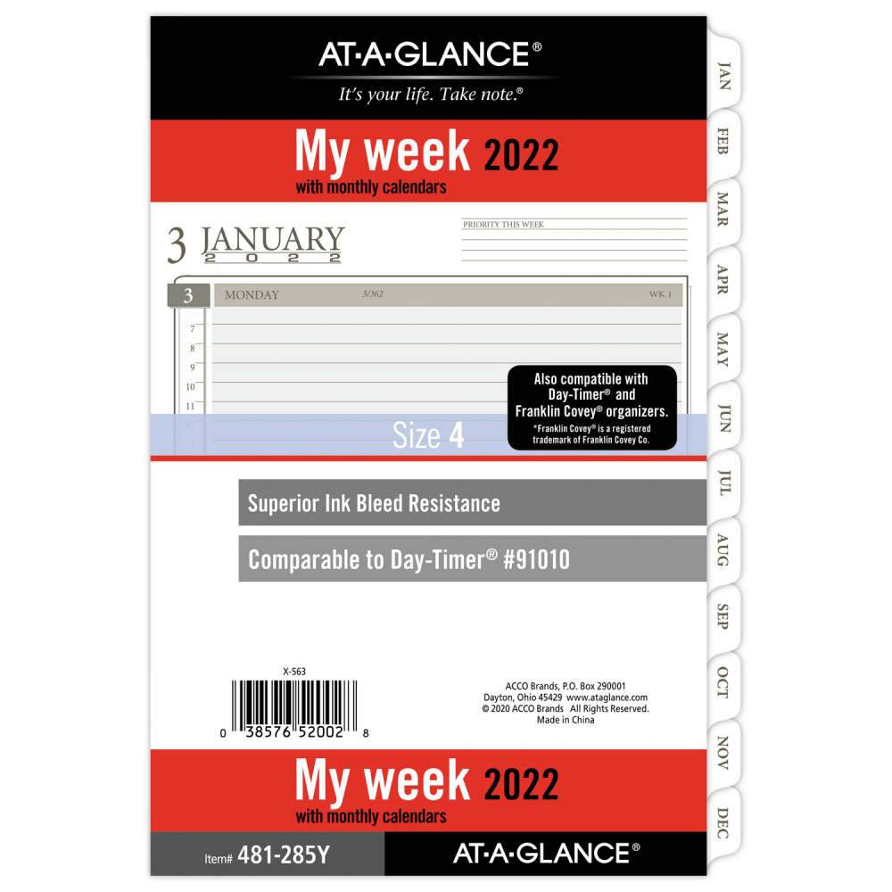 AT A GLANCE Weekly Monthly Planner Calendar Refill Desk Size 4 5 1 2 