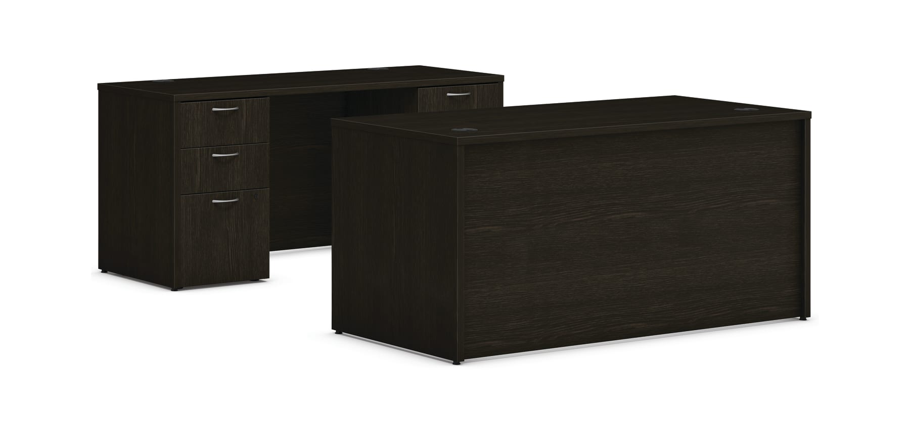 HON Mod Executive Workstation | Desk, Credenza, 4 Pedestals | 60