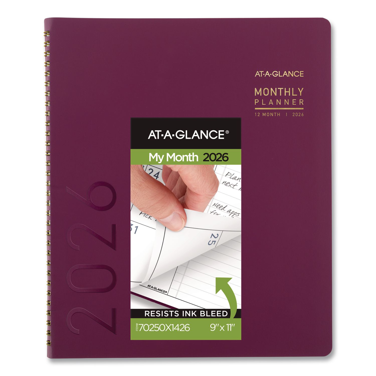 AT-A-GLANCE® Contemporary 2026 Monthly Planner, Black, Large, 9" X 11 - View #10