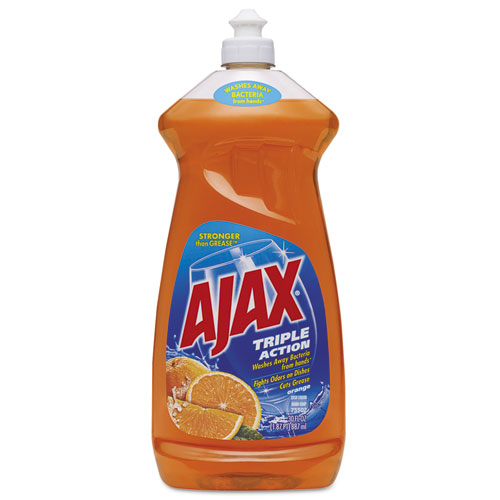 Ajax Dish Detergent, Antibacterial, Orange, 34 oz Bottle
