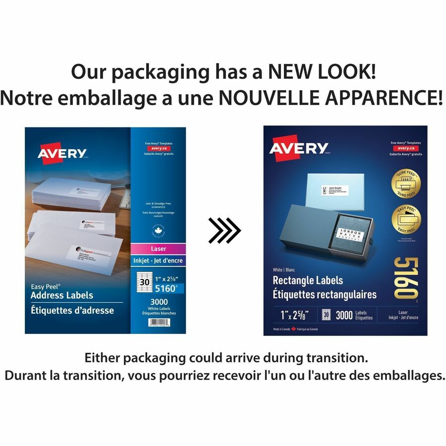 Avery Easy Peel Address Labels With Sure Feed Technology, 5160