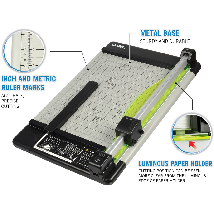 Carl DC-220 Heavy-Duty Rotary Paper Trimmer, 15