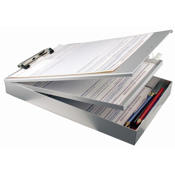 Dual Form Holder Storage Clipboard, Letter Size, Silver