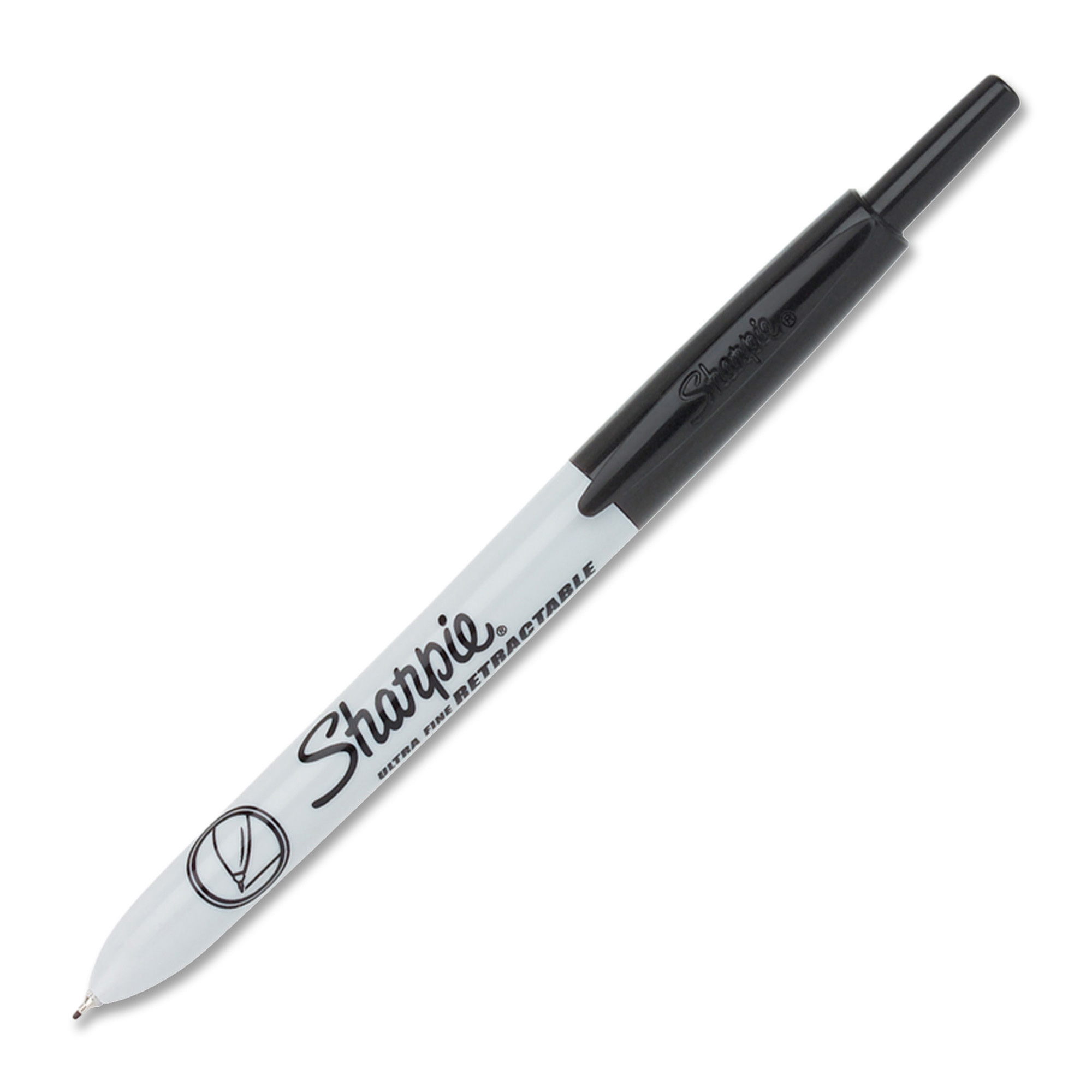 Sharpie Ultrafine Tip Retractable Markers, Black, 12/Pack