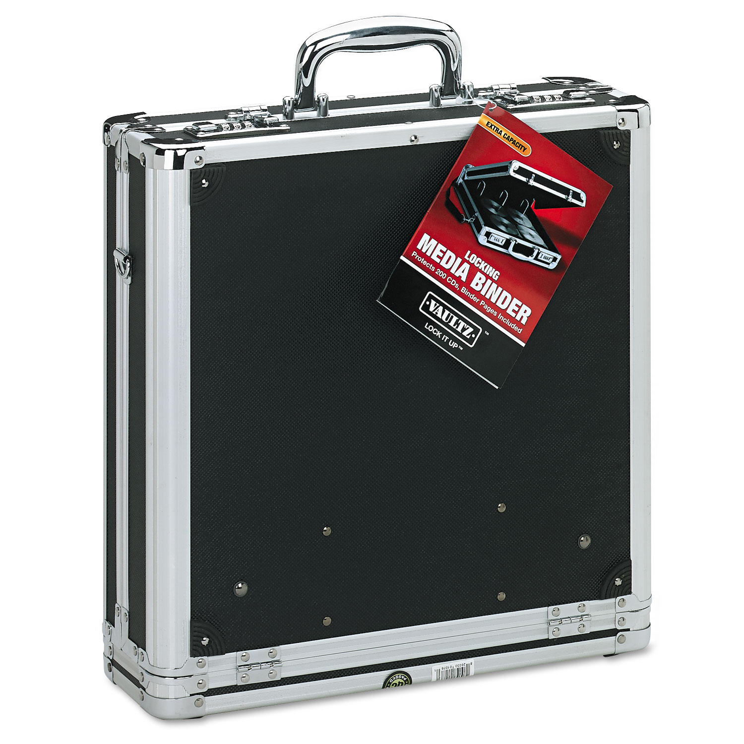 Vaultz Locking CD/DVD Binder Case, 200-Disc Capacity, Black