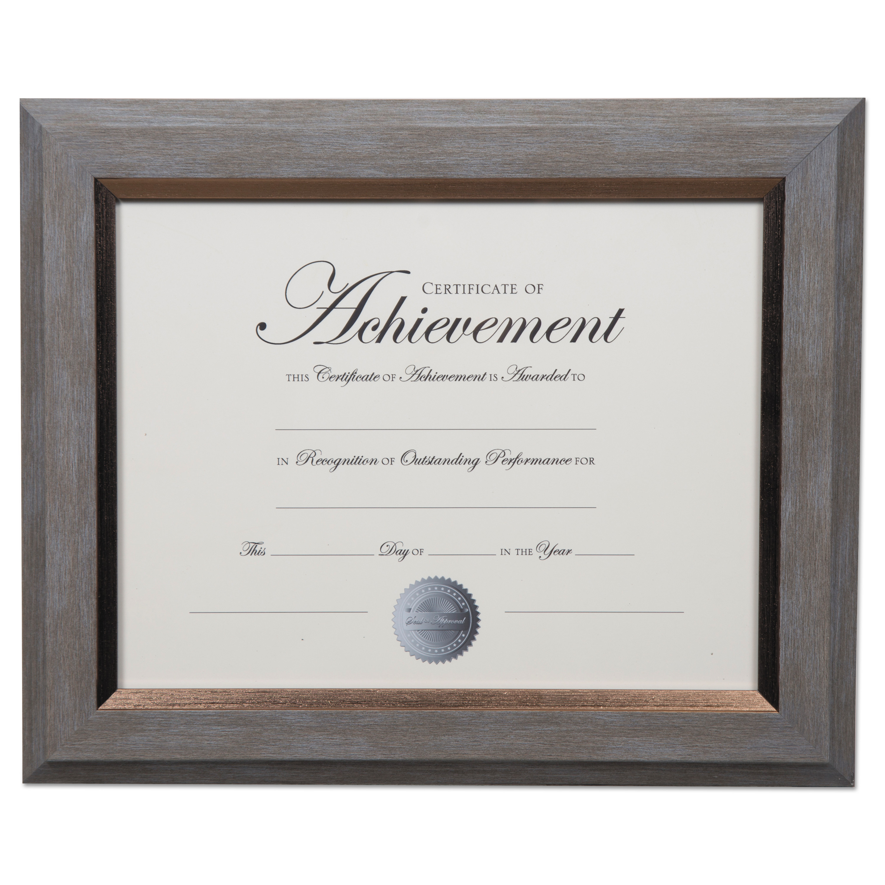 DAX 2Tone Document Frame, 8.5 x 11 Insert, Gray/Gold Frame