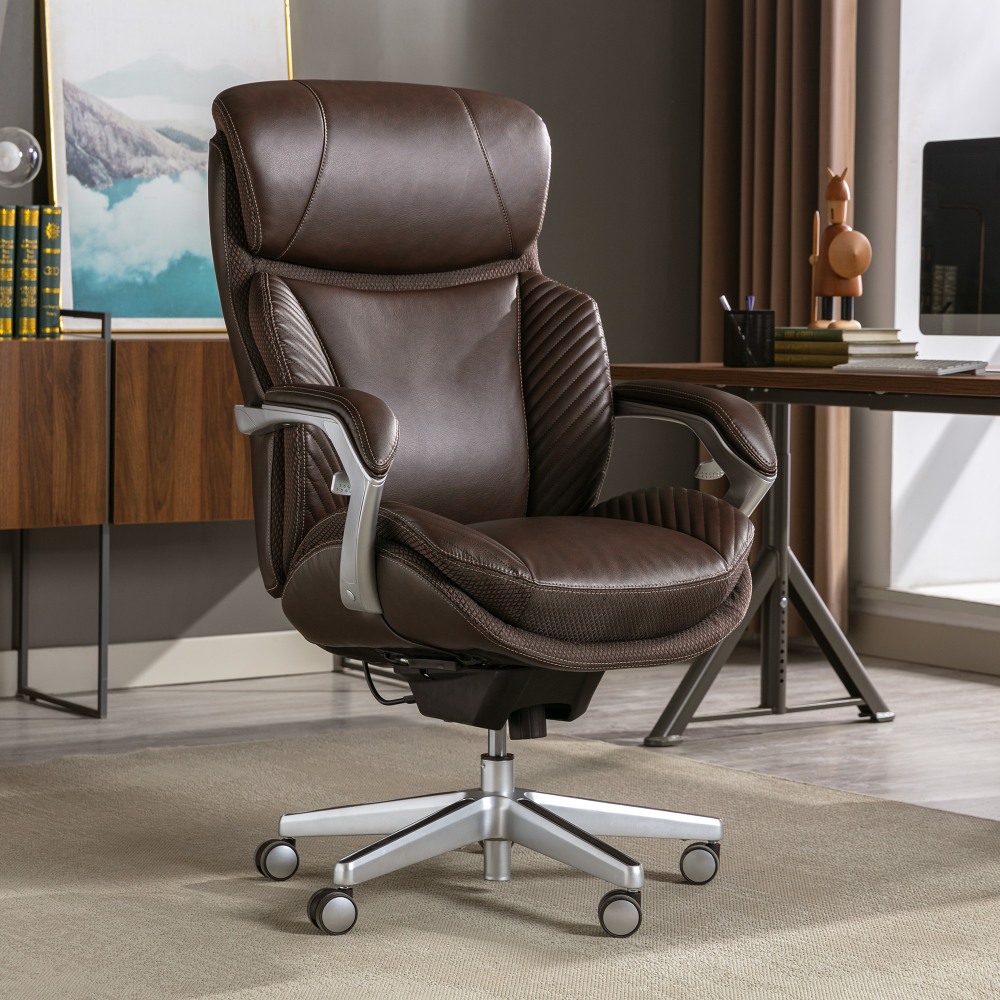 ☆アイク株式会社 キャビネット AX-CB8560 ブラウン Serta iComfort i6000 Big & Tall Ergonomic Bonded Leather High-Back