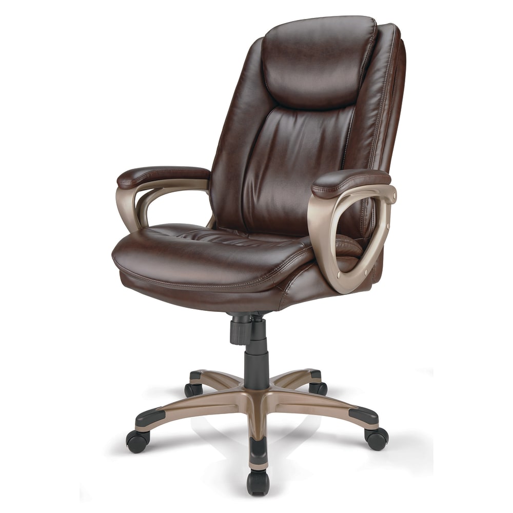 Treswell Bonded Leather High-Back Executive Office Chair, Brown