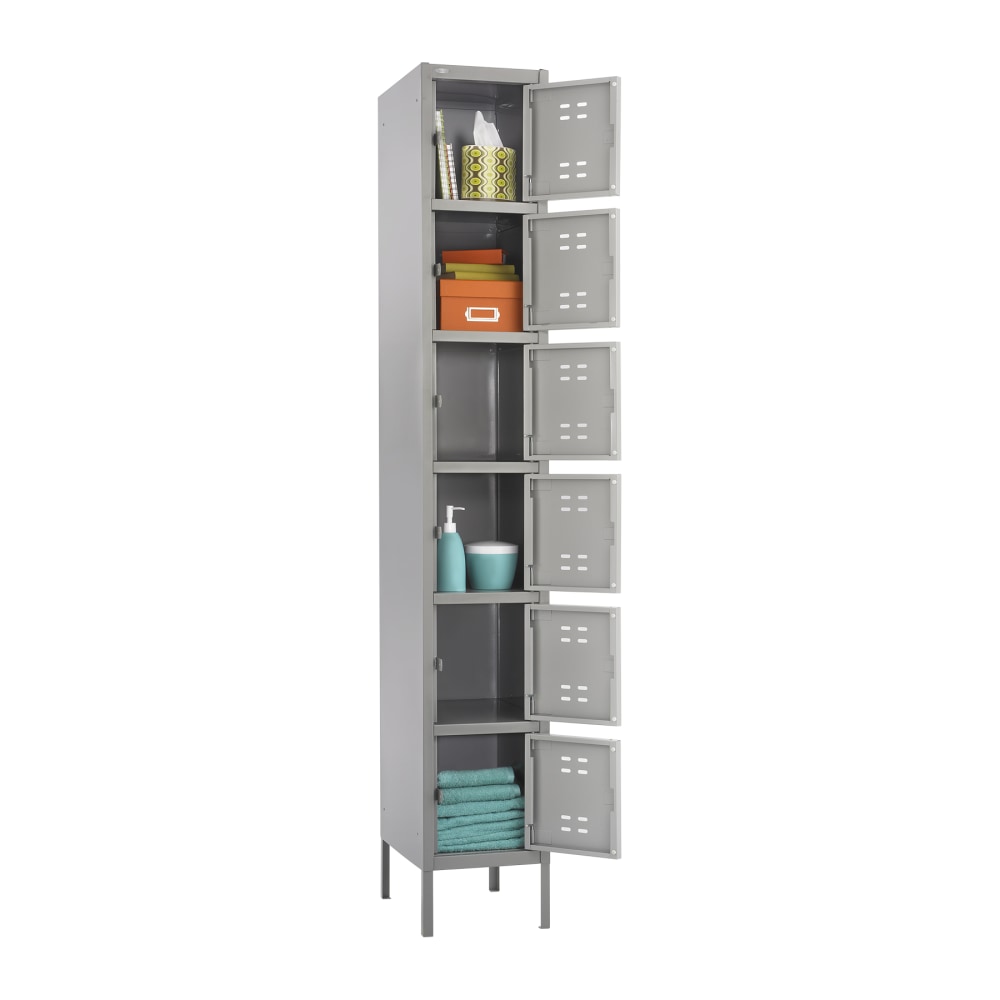 Safco 6-Box Single-Column 2-Tone Locker With Legs, 78