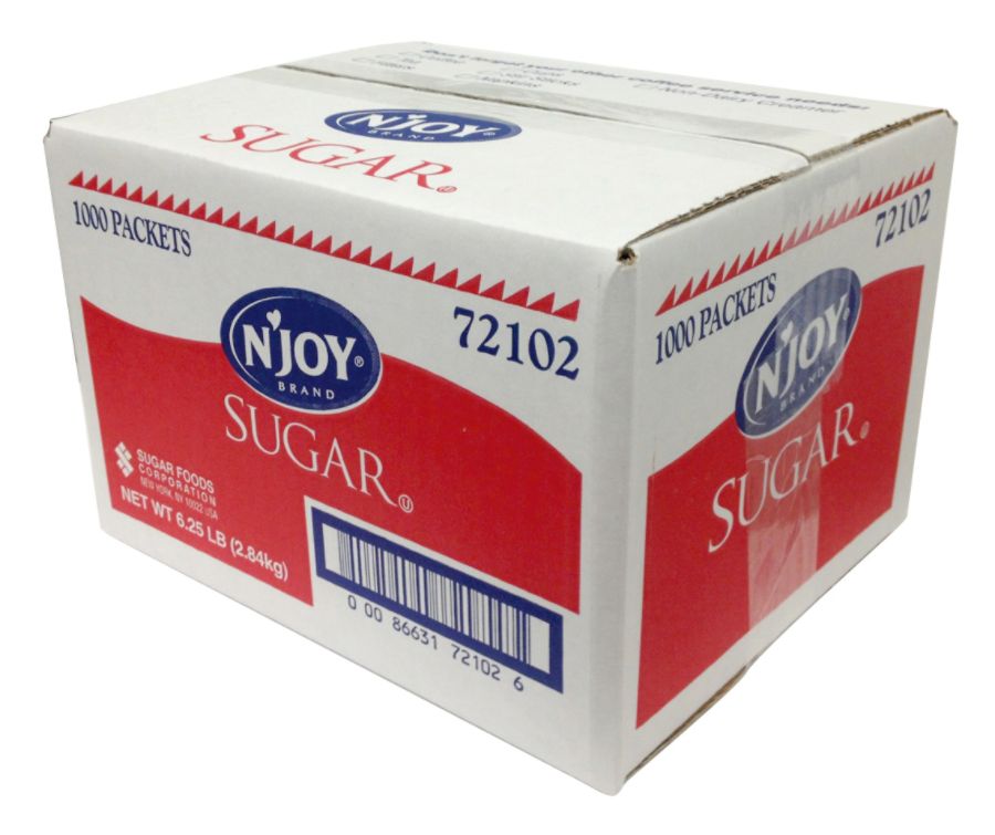 Sweetener Packets, N'Joy Sugar, Box Of 1,000 Packets