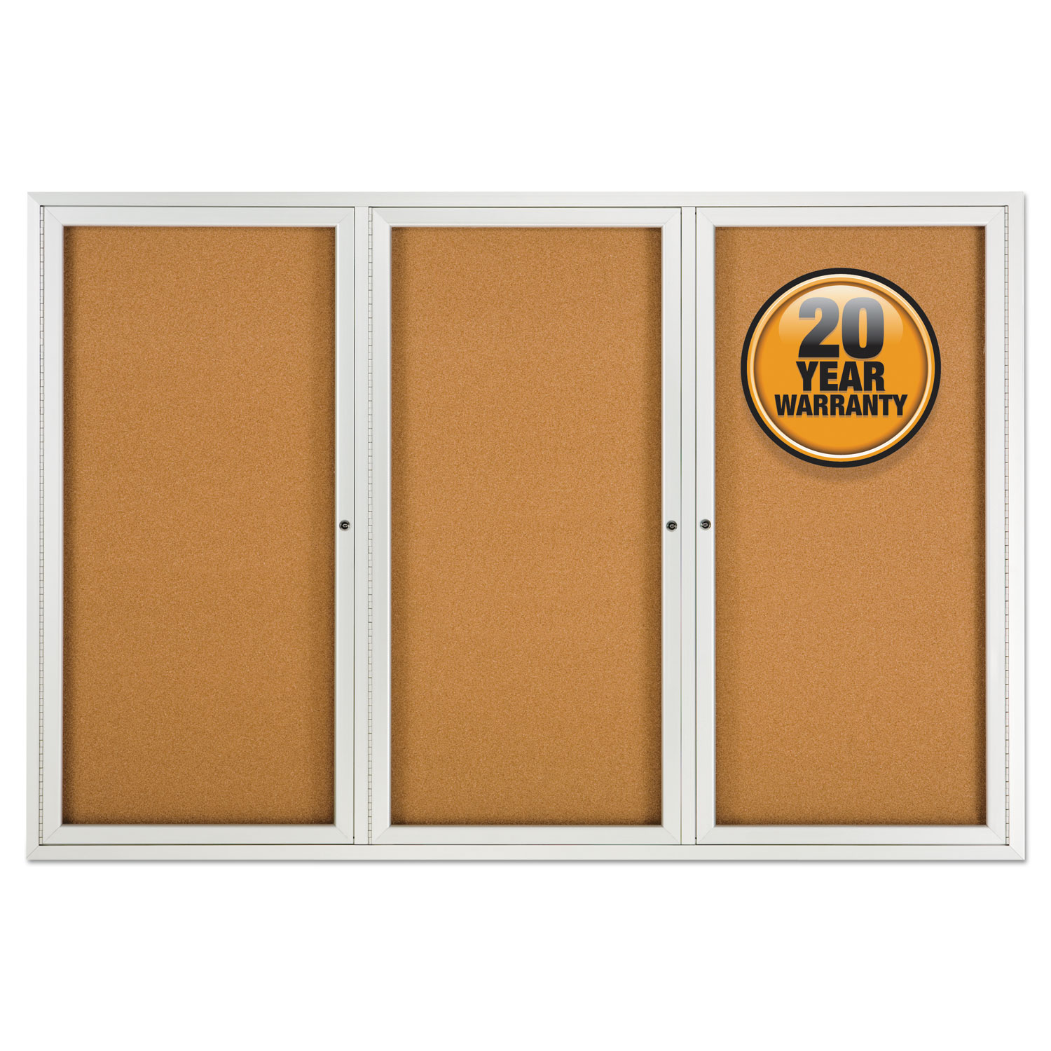 Quartet Enclosed Bulletin Board, Natural Cork/Fiberboard, 72 x 48