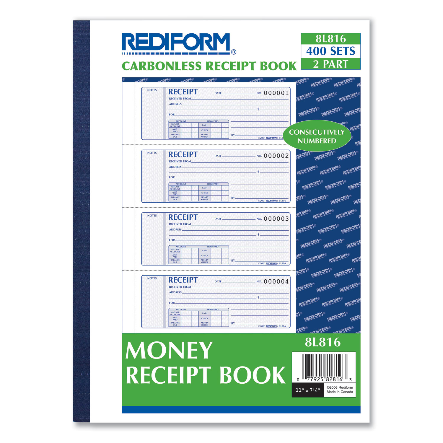 Rediform MRediform Money Receipt Collection Forms, 2-Part, Carbonless ...